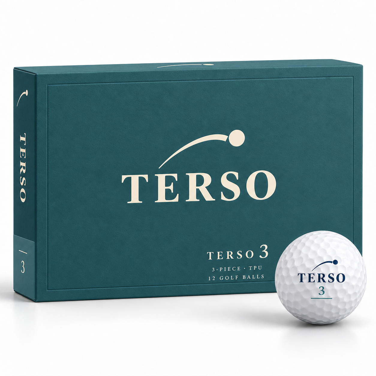 TERSO 3: petrolfarbene 12er-Packung mit weissem Ball